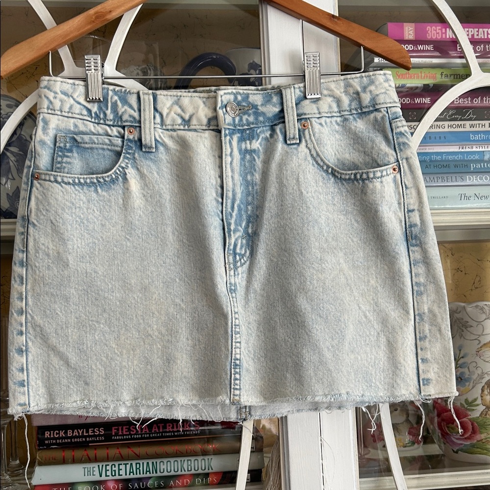 wild fable Light Blue Acid Wash Denim Mini Skirt